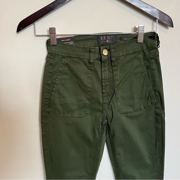 Jen7 for all mankind MILITARY SATEEN ANKLE SKINNY JEANS - Picture 3 of 9